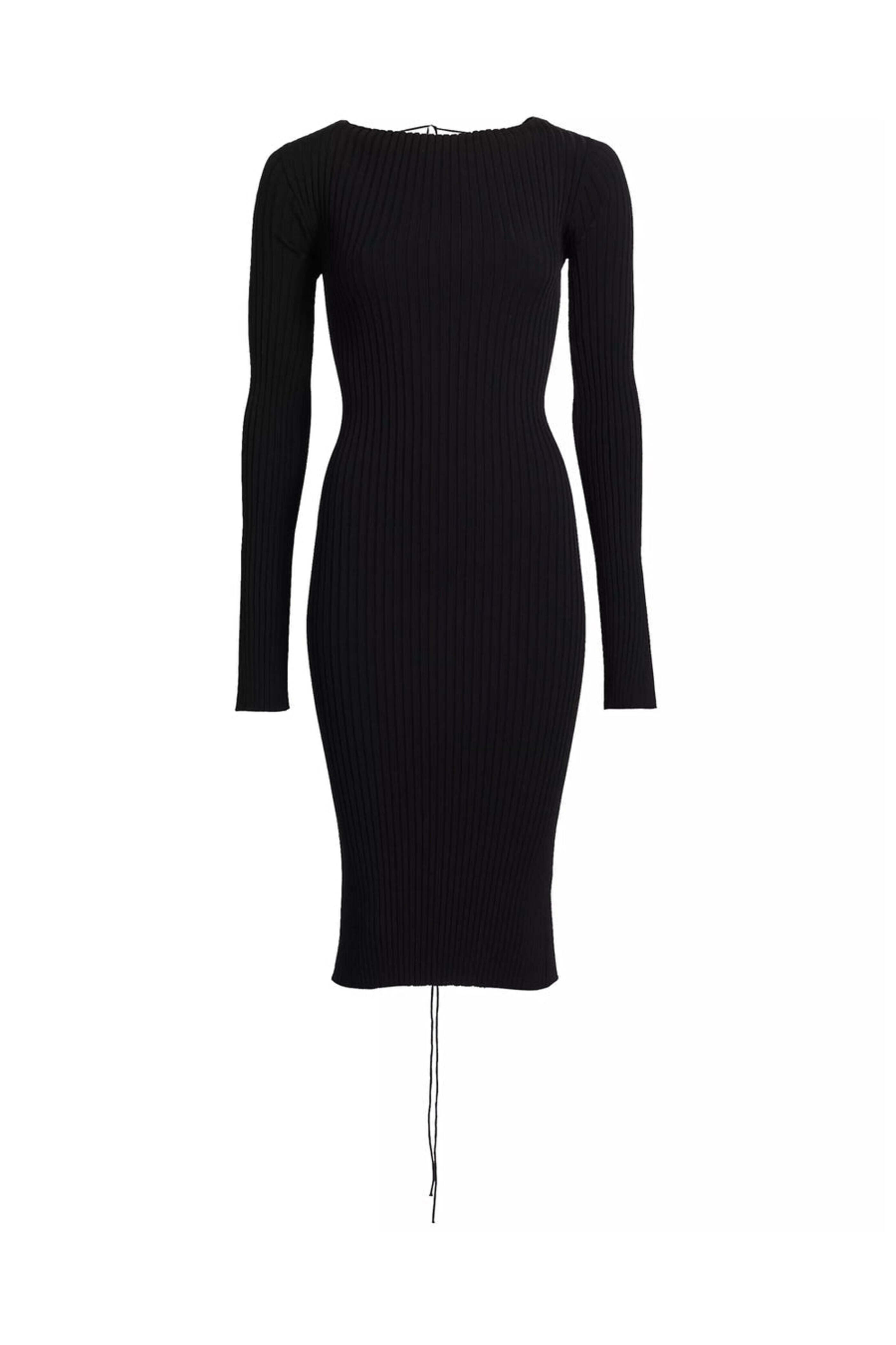 Stella McCartney - Black Lace Up Knit Midi Dress