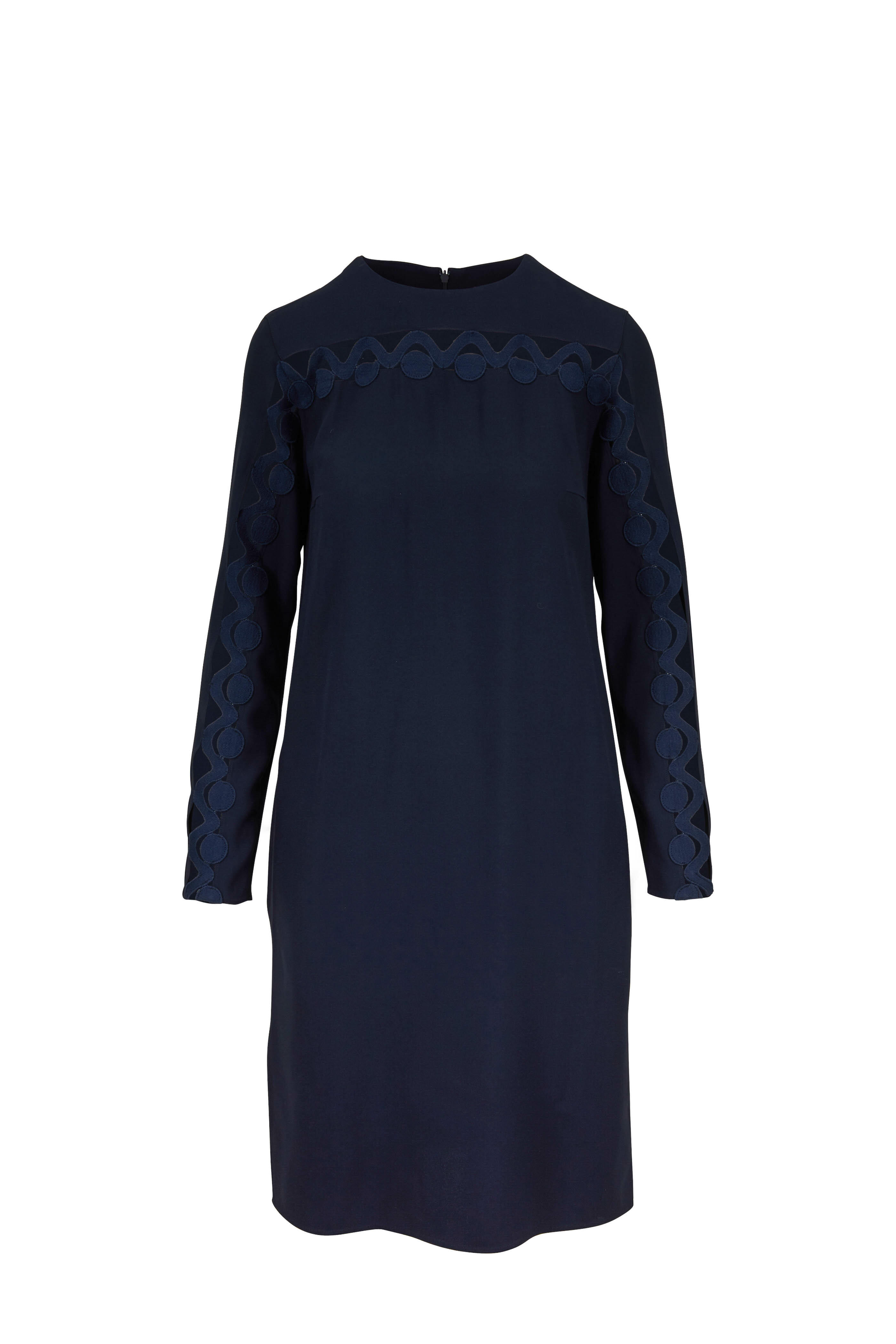 Akris Punto - Navy Blue Cut-Out Long Sleeve Dress