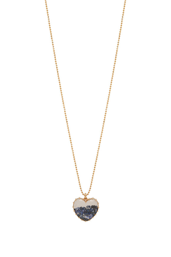 Renee Lewis Shake© 6CT Blue Sapphire Heart Pendant Necklace
