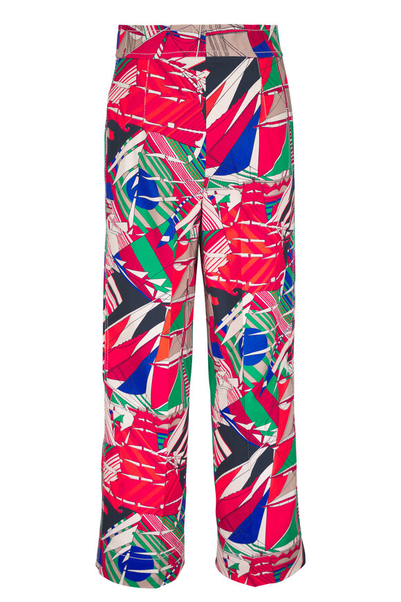 Akris Punto - Chieko Sea Clipper Print Denim Cropped Pant