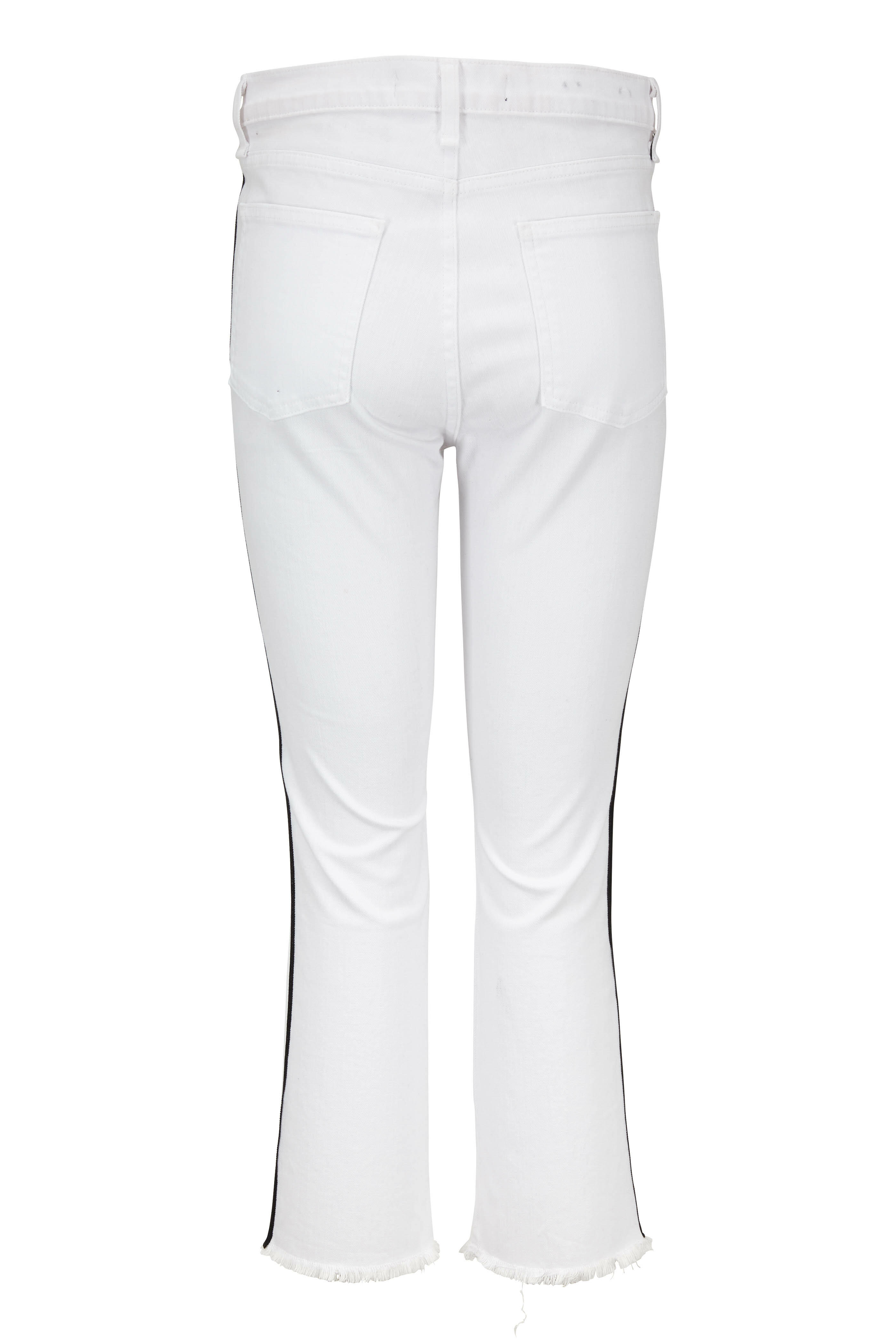 Veronica Beard - Carly White Tuxedo Stripe Kick Flare Jean