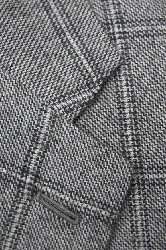 Kiton - Gray Windowpane Cashmere Sportcoat