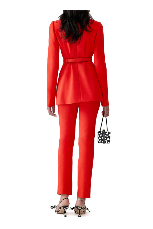 Carolina Herrera Chili Red Point Collar Jacket - view 3