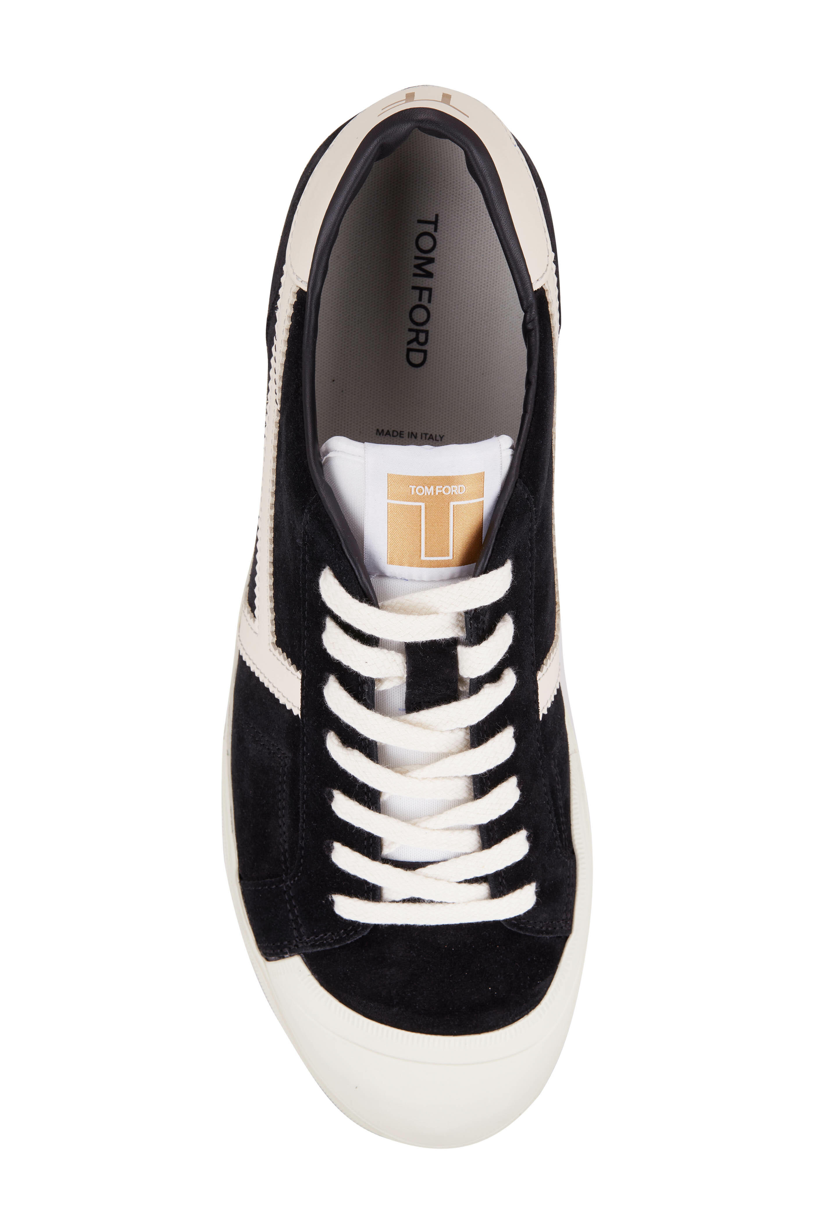 Tom Ford - Black Suede & White Leather Low Top Sneaker