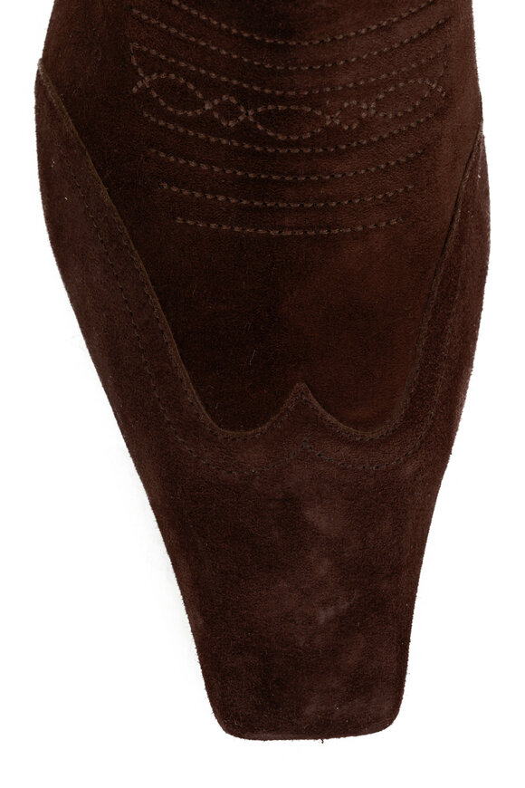 Khaite - Dallas Coffee Suede Knee High Boot