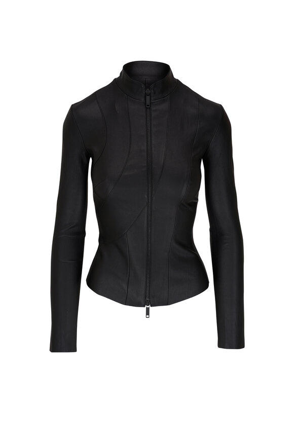 Jitrois Ayna Black Stretch Leather Jacket