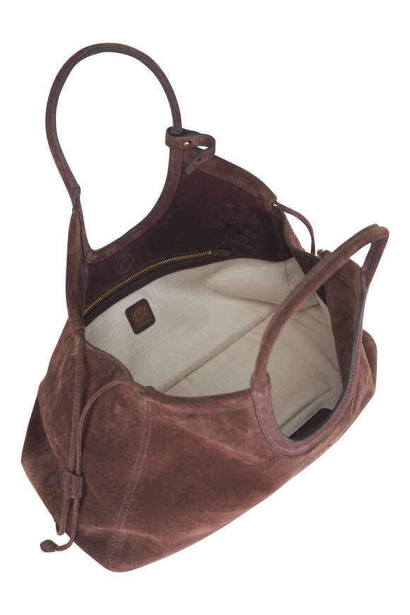 Miu Miu Ivy Testa Di Moro Suede Shoulder Bag - view 5