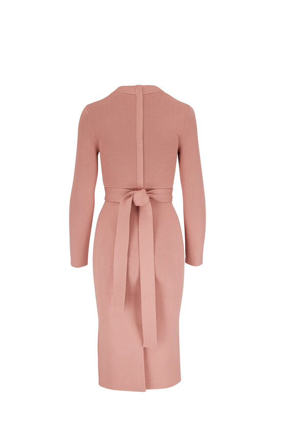 Scanlan Theodore - Powder Crepe Knit Bodycon Midi Dress 