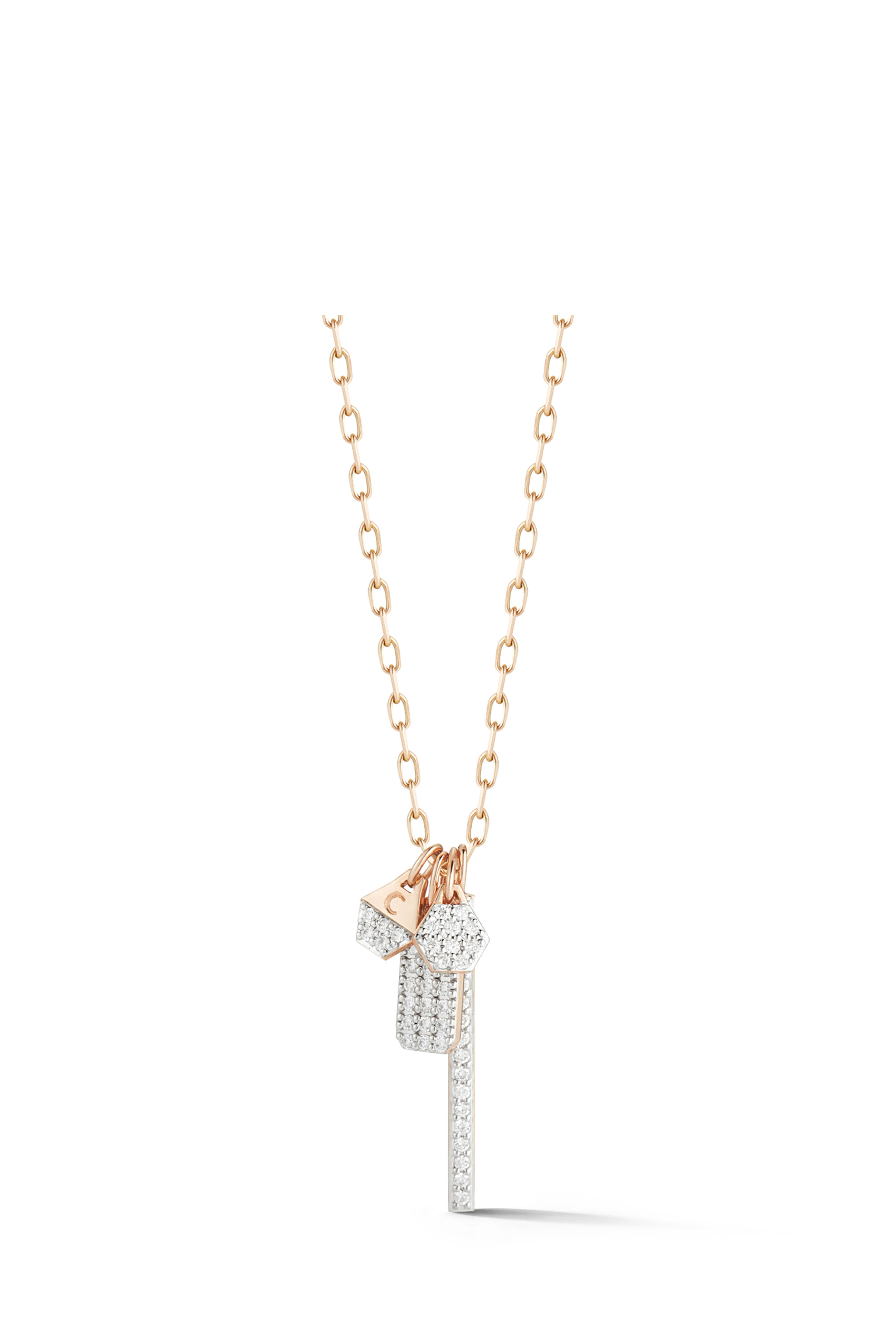 Walters Faith - Dora 18K Rose Gold & Mini Diamond Hex Charm