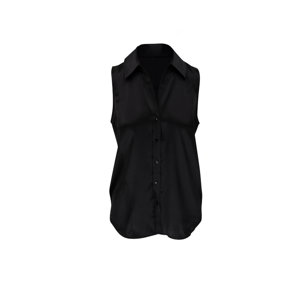 L'Agence Emmy Black Sleeveless Blouse Mitchell Stores
