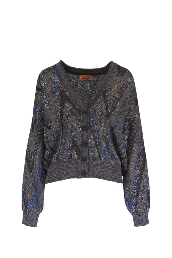 Missoni Black & Blue Multicolor Sequin Cardigan - view 1