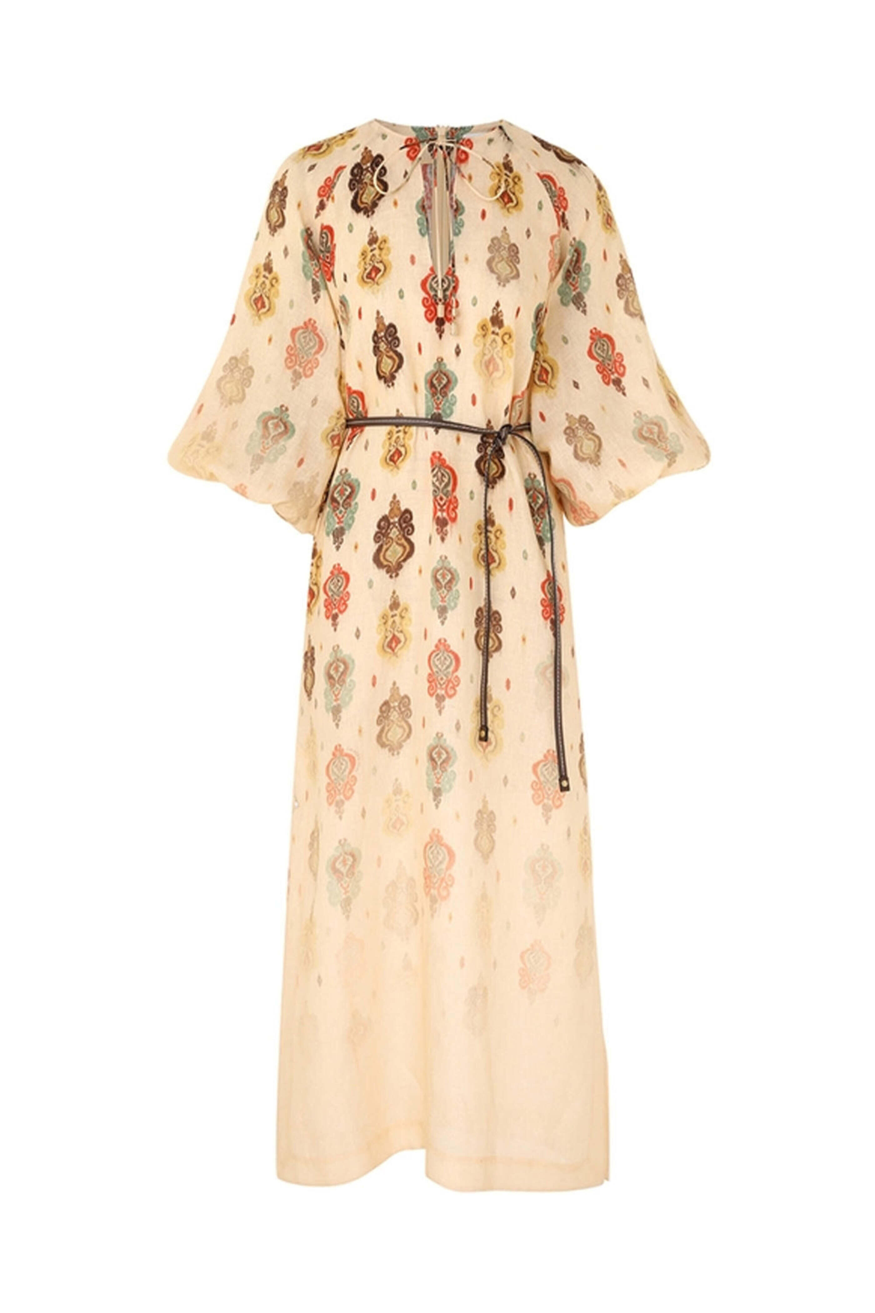 Zimmermann - Tan Ikat Wylie Midi Dress