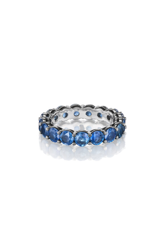 Nam Cho 18k White Gold Blue Sapphire Eternity Band