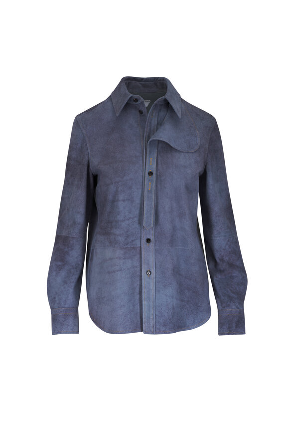 Bottega Veneta Cloudy Indigo Suede Shirt