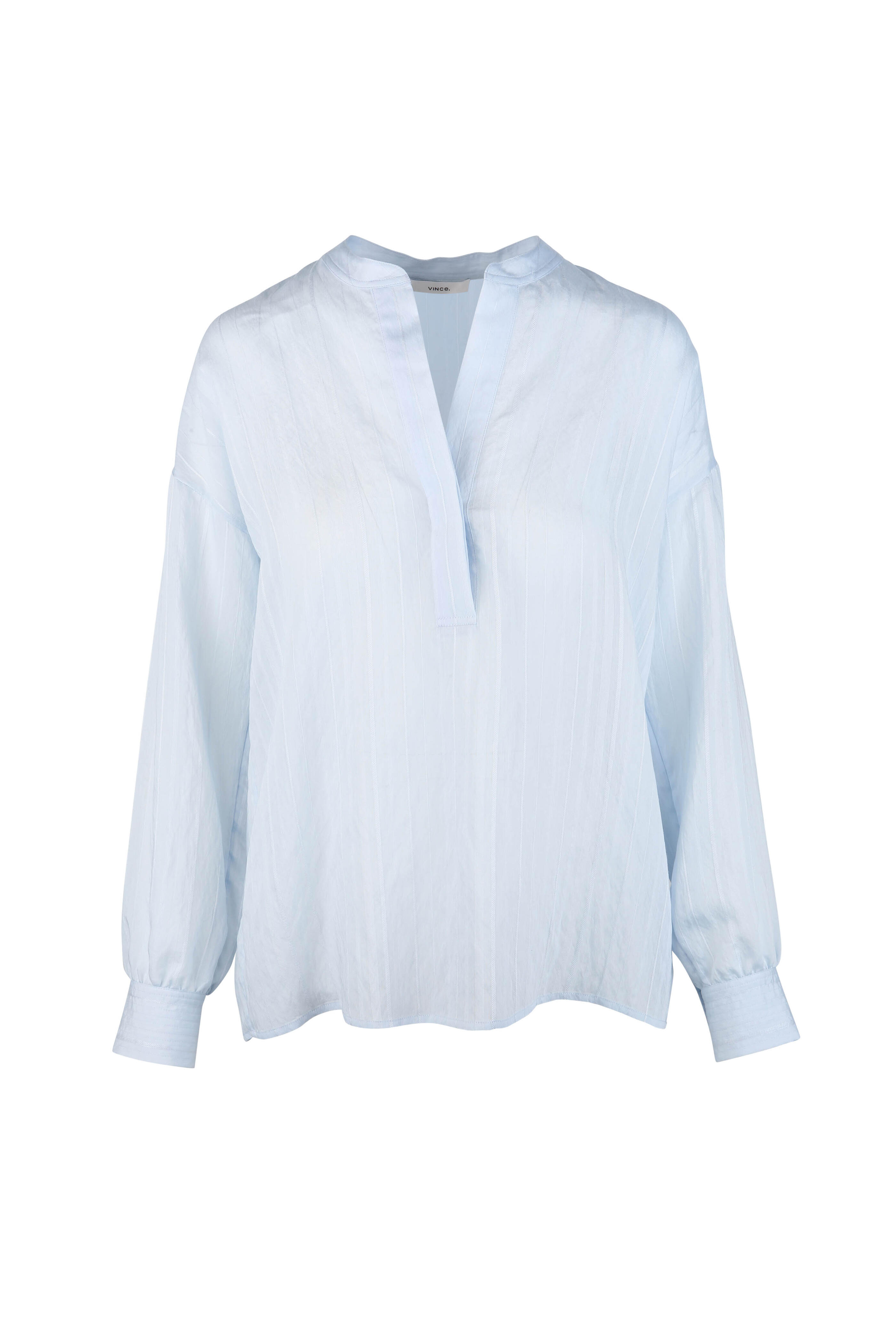 Vince - Powder Blue Striped Drape Blouse