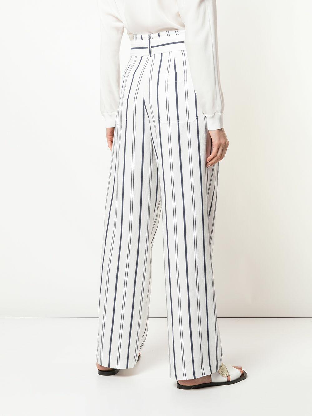 Vince - Off White Dobby Striped Belted Pant | Mitchell Stores