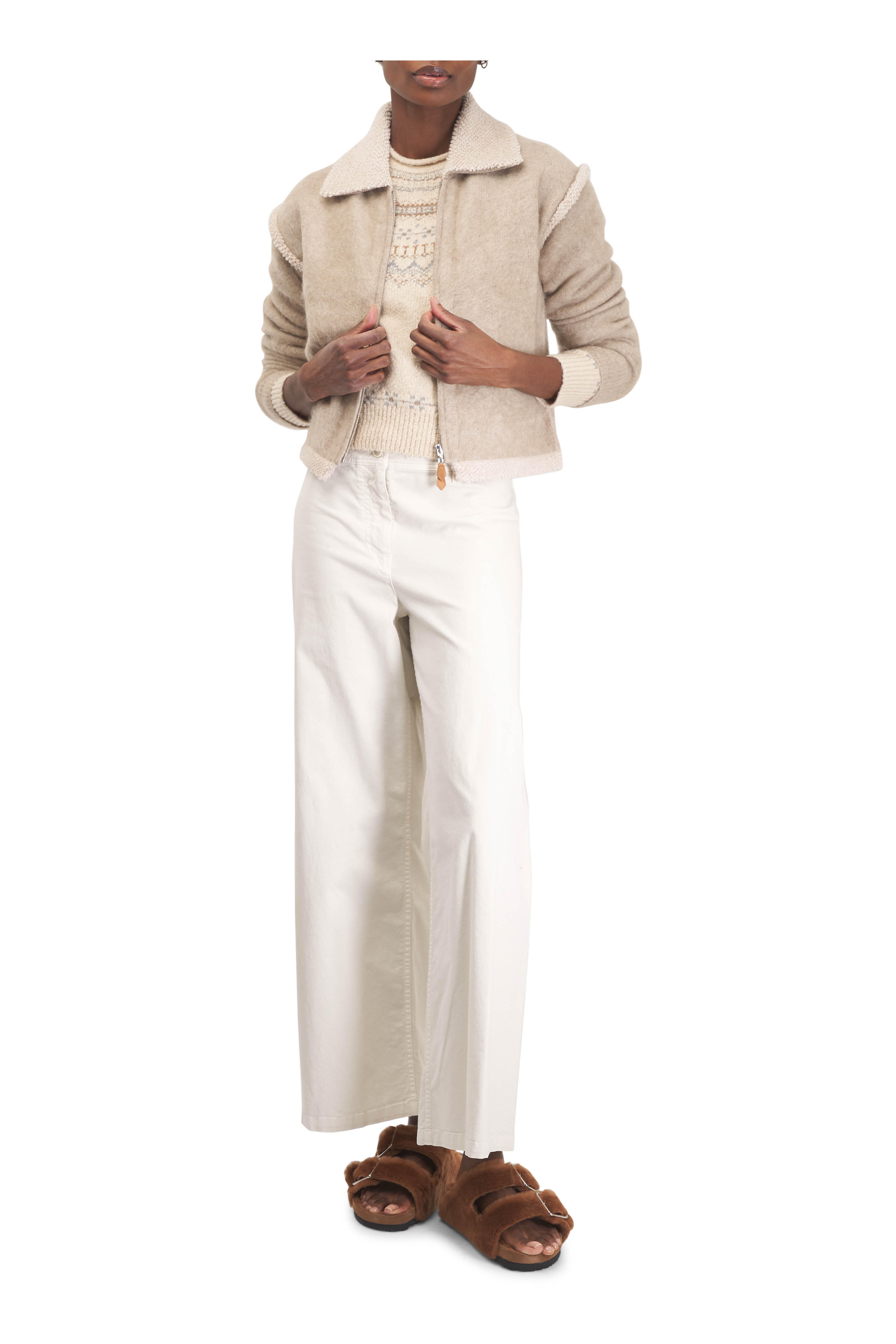 1774 Birkenstock - Arizona Caramel Shearling Dual Buckle Slide Sandal