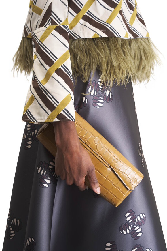Totême Biscuit Embossed Leather T-Clutch - view 2