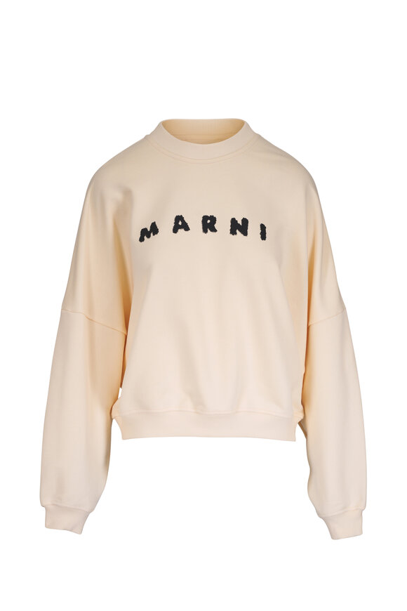 Marni Ivory Logo Crewneck Sweatshirt