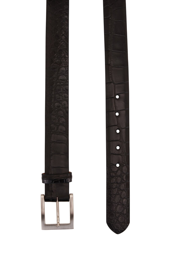 W Kleinberg - Matte Black Textured Belt 