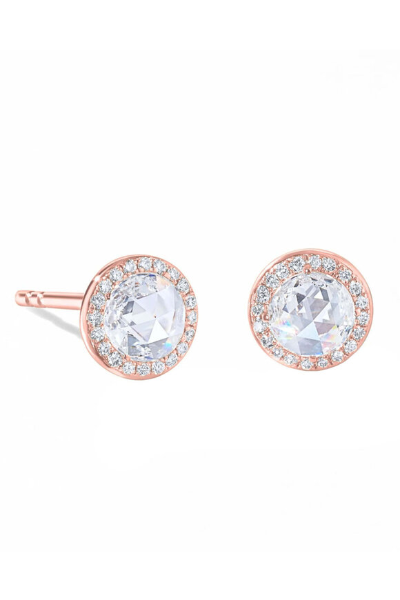 64 Facets Scallop Diamond Stud Earrings