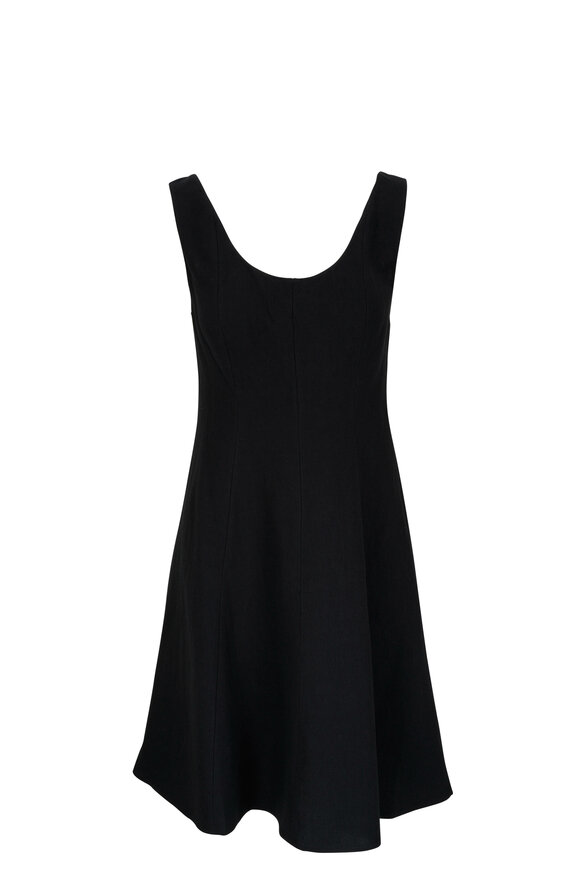 Vince - Black Paneled Scoop Neck Dress