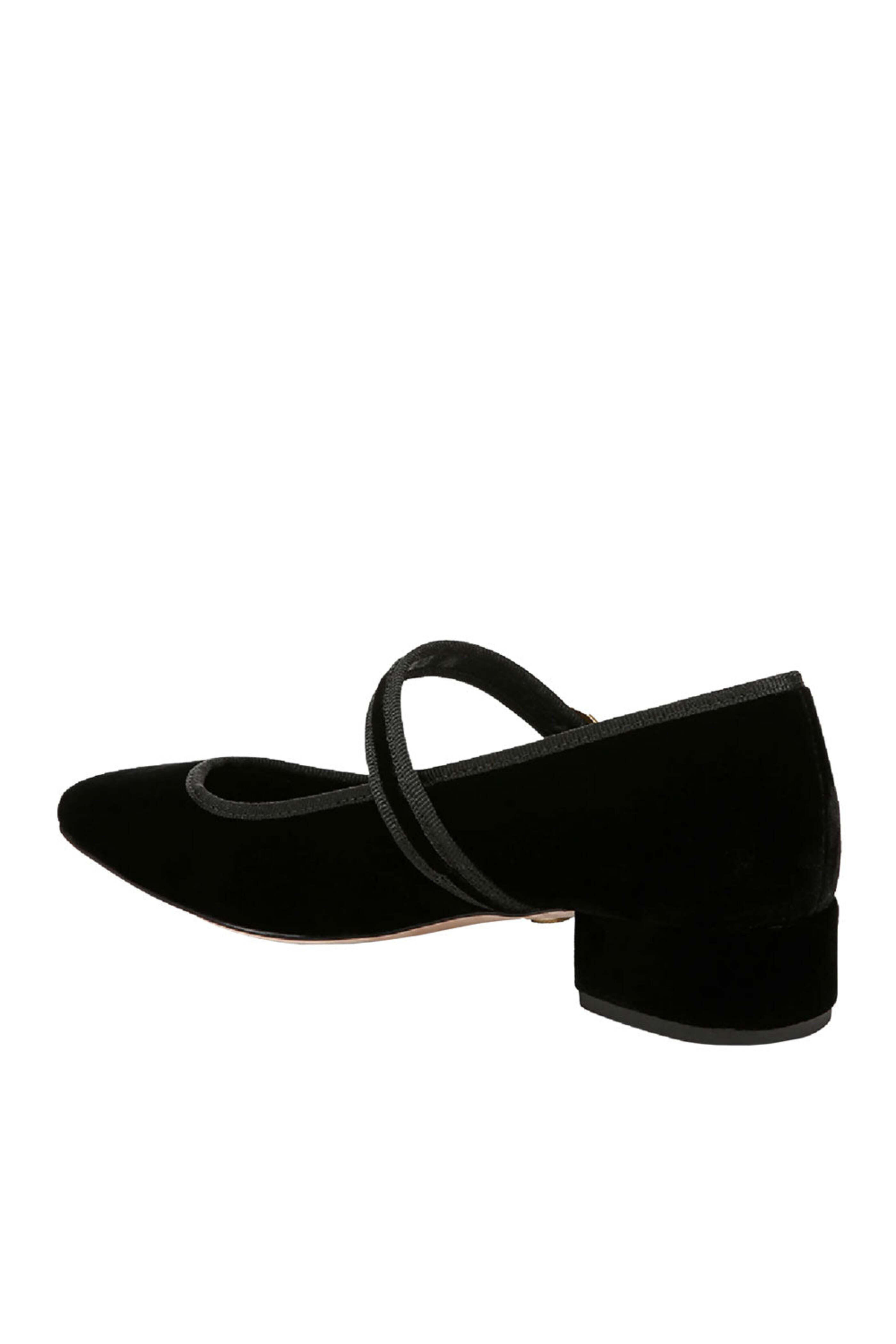 Veronica Beard - Cade Velvet Mary Jane Ballerina Pump in Black