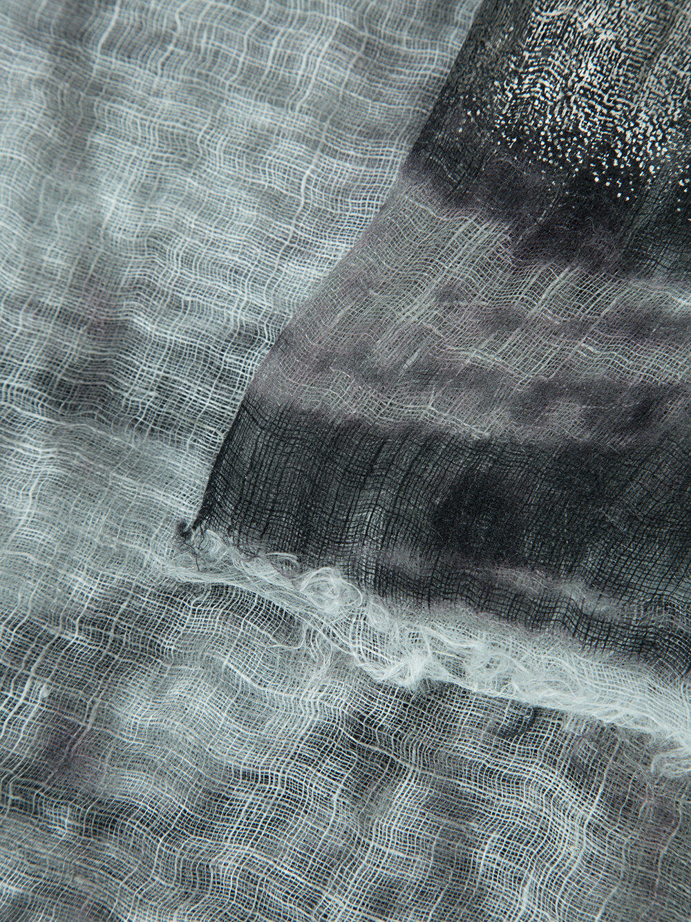 Brunello Cucinelli - Grey & Metallic Silver Marbled Linen Scarf