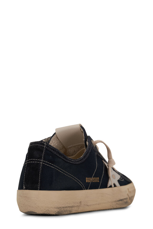 Golden Goose - V-Star Binding Navy & Silver Canvas Sneaker