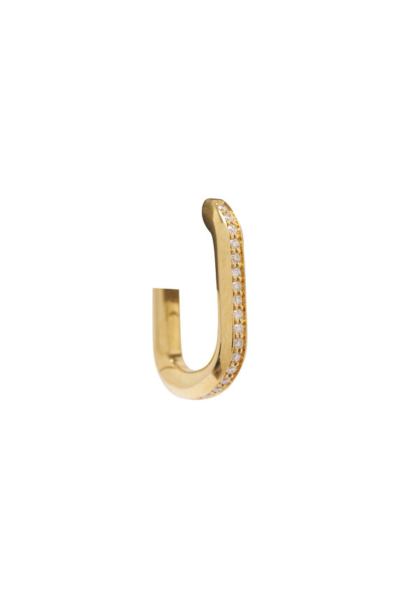 James Banks Medium Diamond Vault Hoop Earrings - view 2