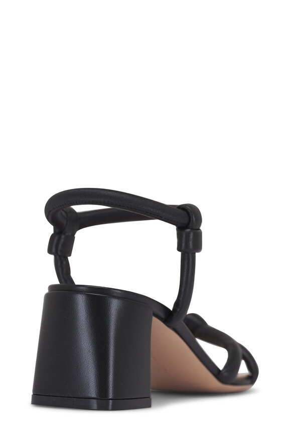 Gianvito Rossi Juno Black Leather Ankle Strap Sandal, 55mm - view 5