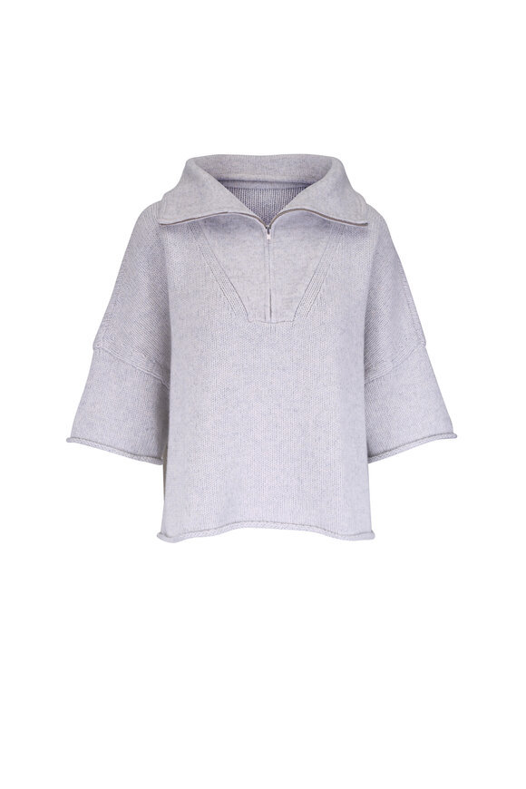 TWP In the Morning Light Gray Quarter Zip Sweater