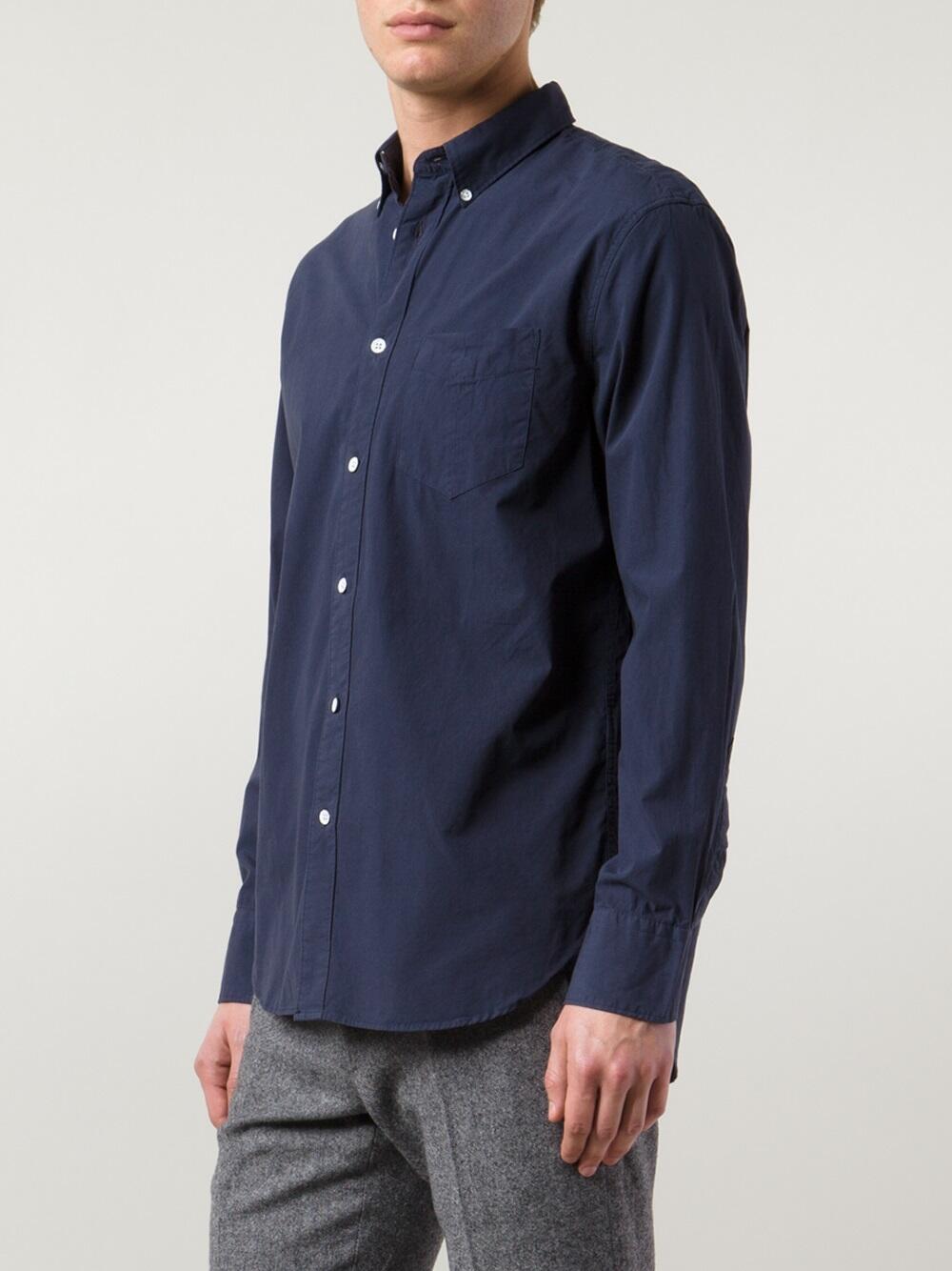 Rag & Bone - Standard Issue Navy Blue Oxford Sport Shirt