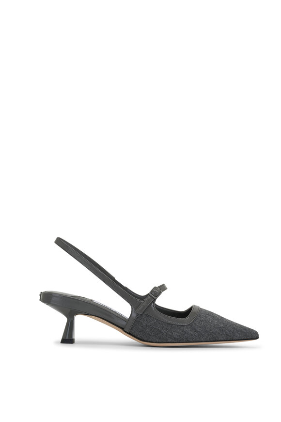 Jimmy Choo - Didi Storm Flannel Slingback, 45mm