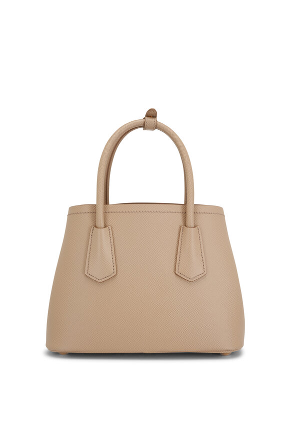 Prada - Mini Double Tan Saffiano Leather Bag