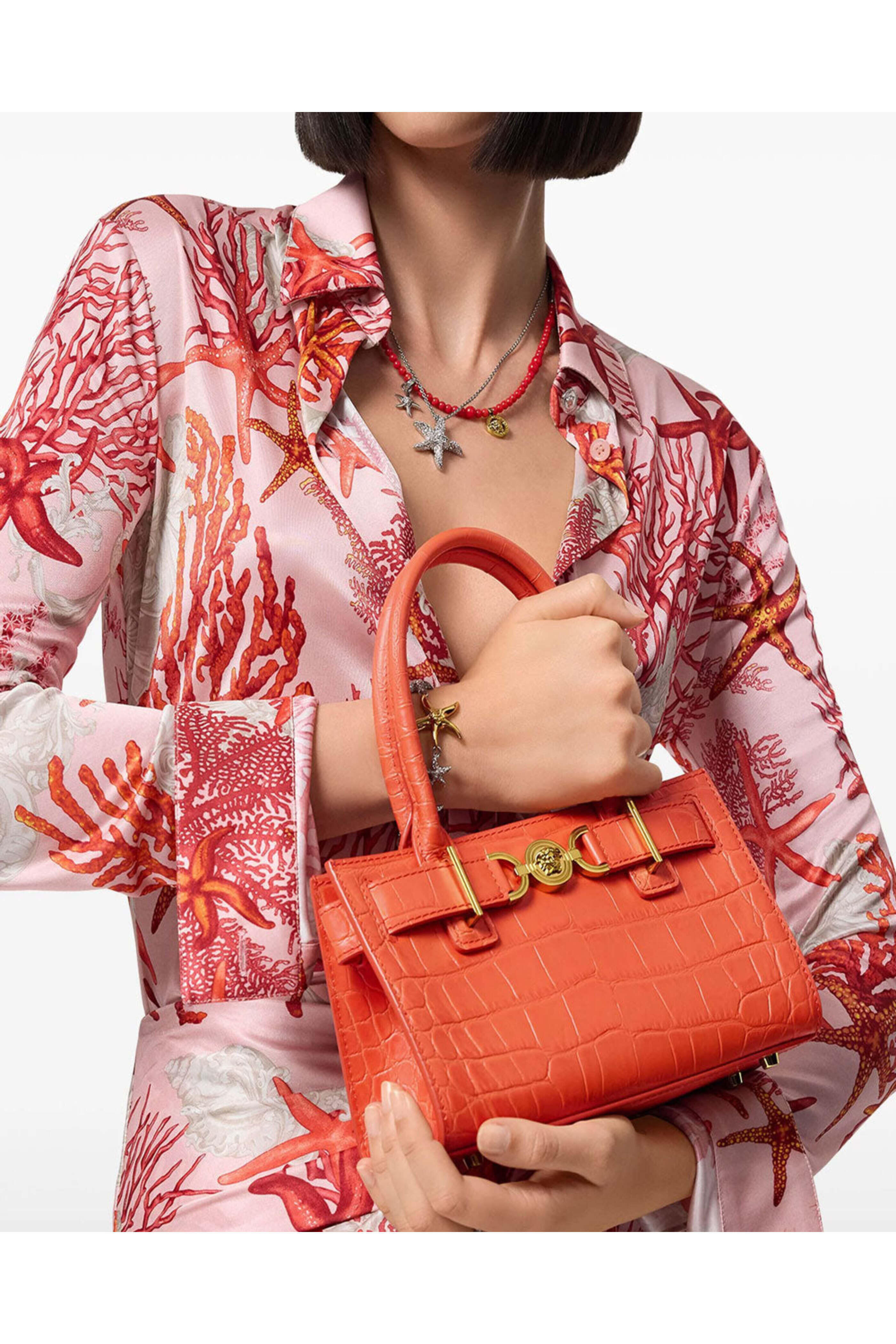 【関税＆送料込み】Versace Medusa `95 Small Tote Bag Versace - Small Medusa 95 Tote Bag in Coral | Mitchell Stores