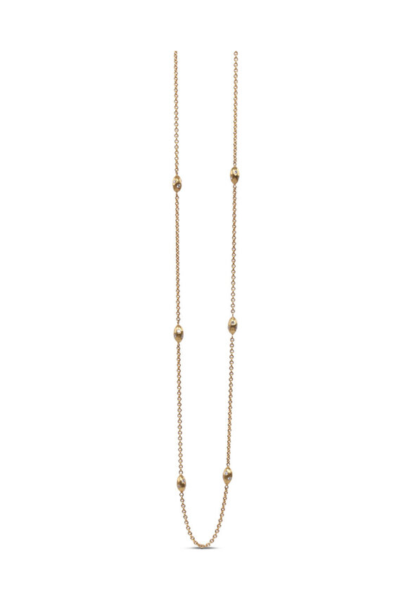 Darlene De Sedle Gold Diamond Nugget Chain Necklace