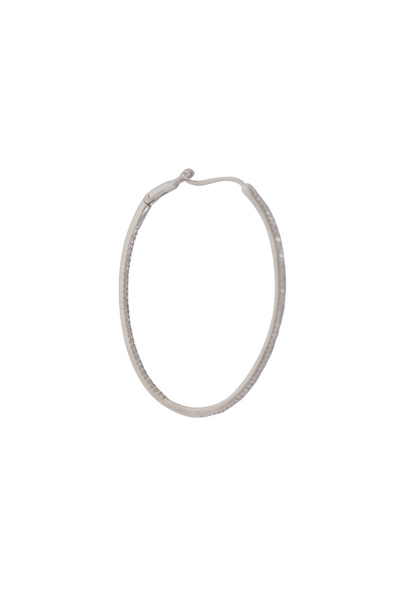 Kai Linz Diamond Oval Hoop Earrings - view 2