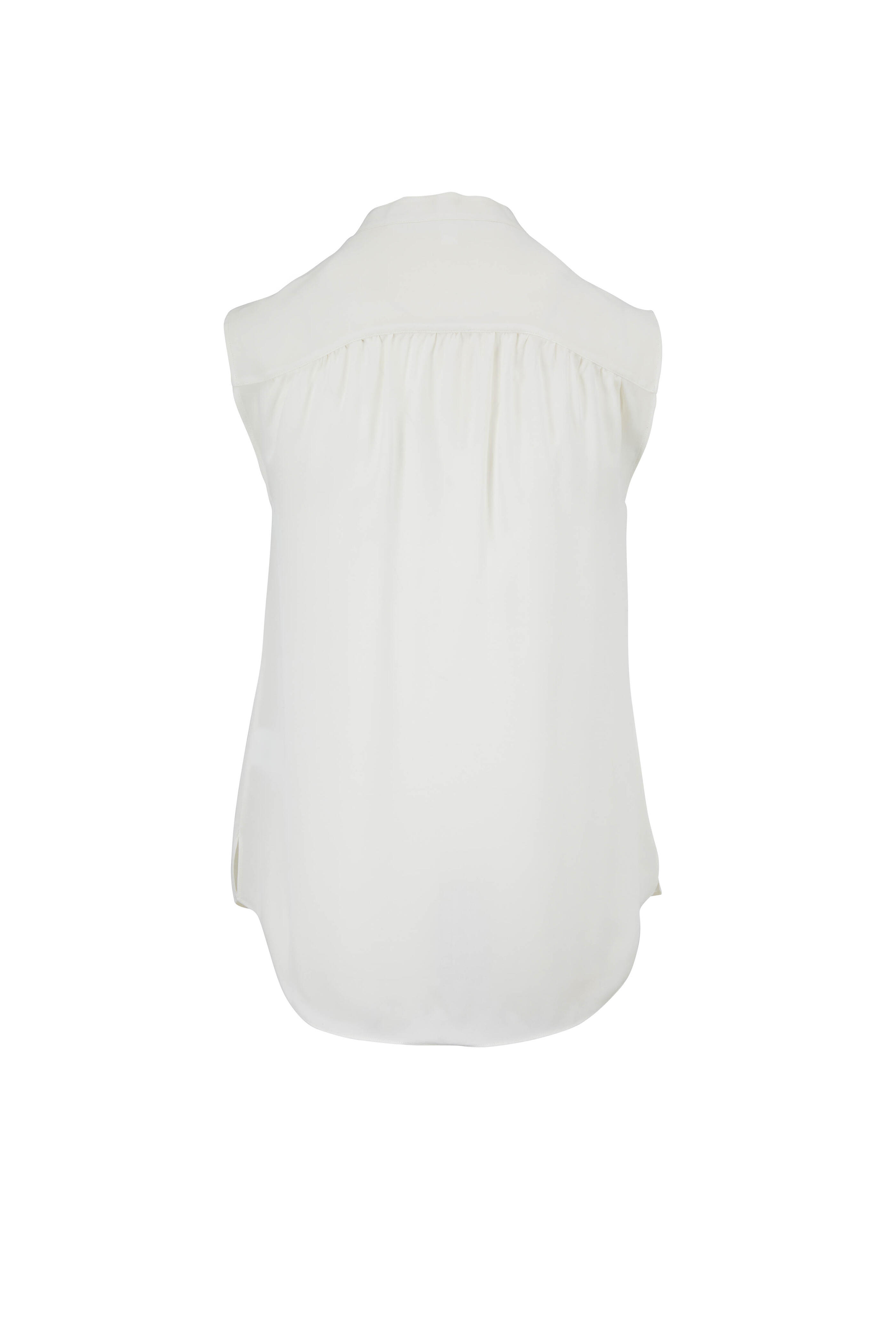 Veronica Beard - Kalle White Silk Cap Sleeve Blouse