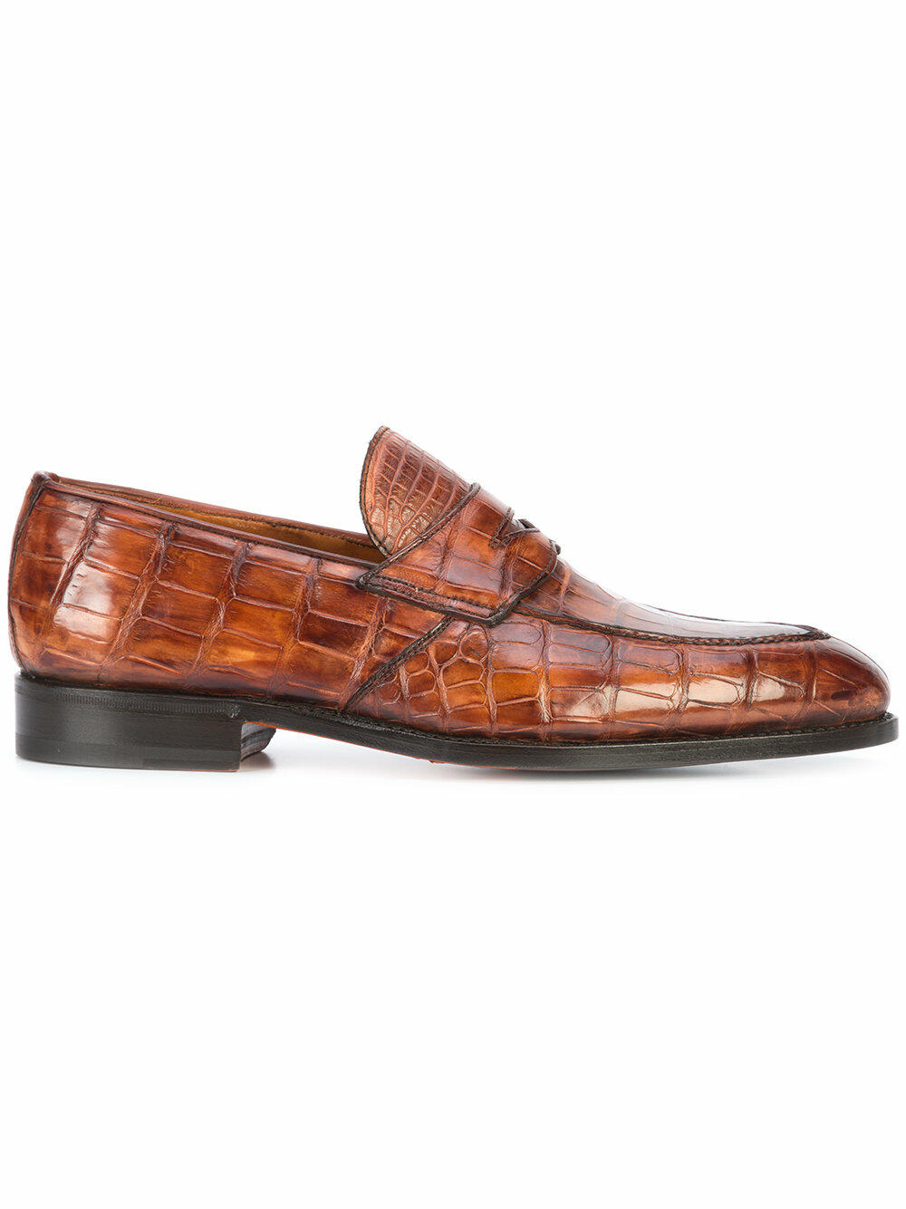 Bontoni - Principe Brown Alligator Penny Loafer