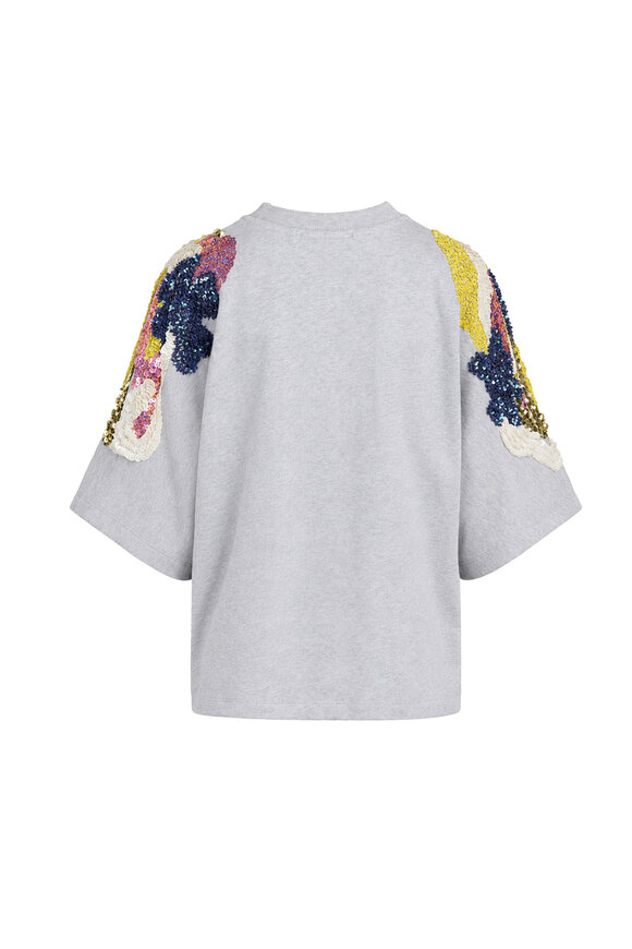 Essentiel Antwerp Jadda Silver Cotton Embroidered Sweatshirt - view 2