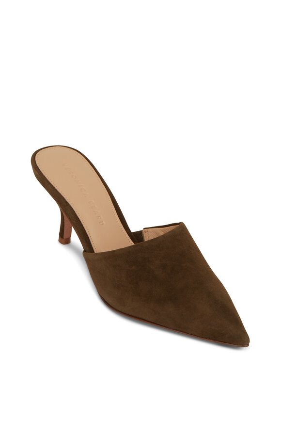 Veronica Beard - Merla Olive Suede Mule, 65mm