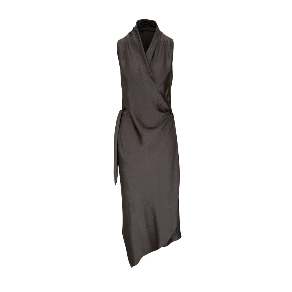 GRIS Puritan Collar Dress L グリ　ワンピ 1920s linen dress in grey with puritan collar – LaVieDelight