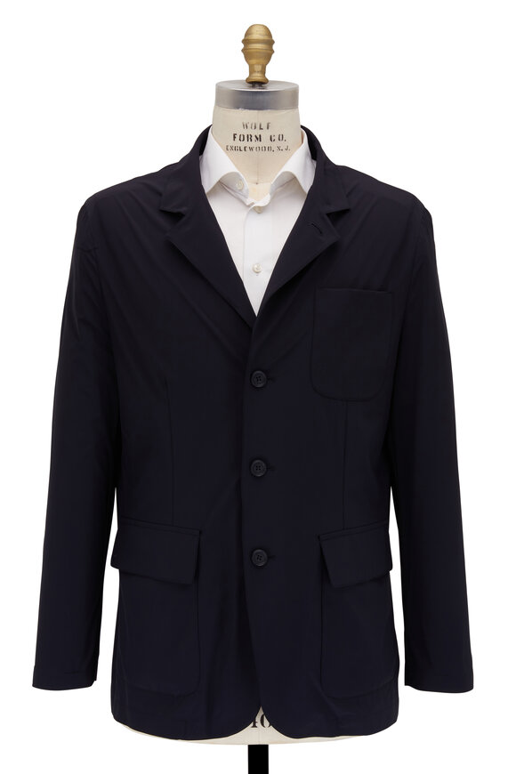 Brunello Cucinelli - Navy Nylon Front Button Jacket