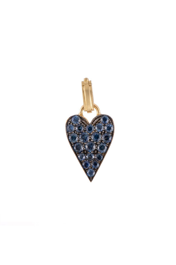 Sylva & Cie Small Sapphire Heart Pendant