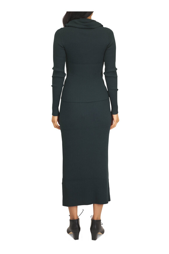 Zimmermann Valiant Bottle Green Wool Straight Skirt - view 4