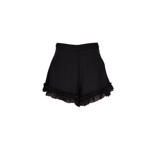Khaite - Rory Black Silk Ruffle Hem Short | Mitchell Stores