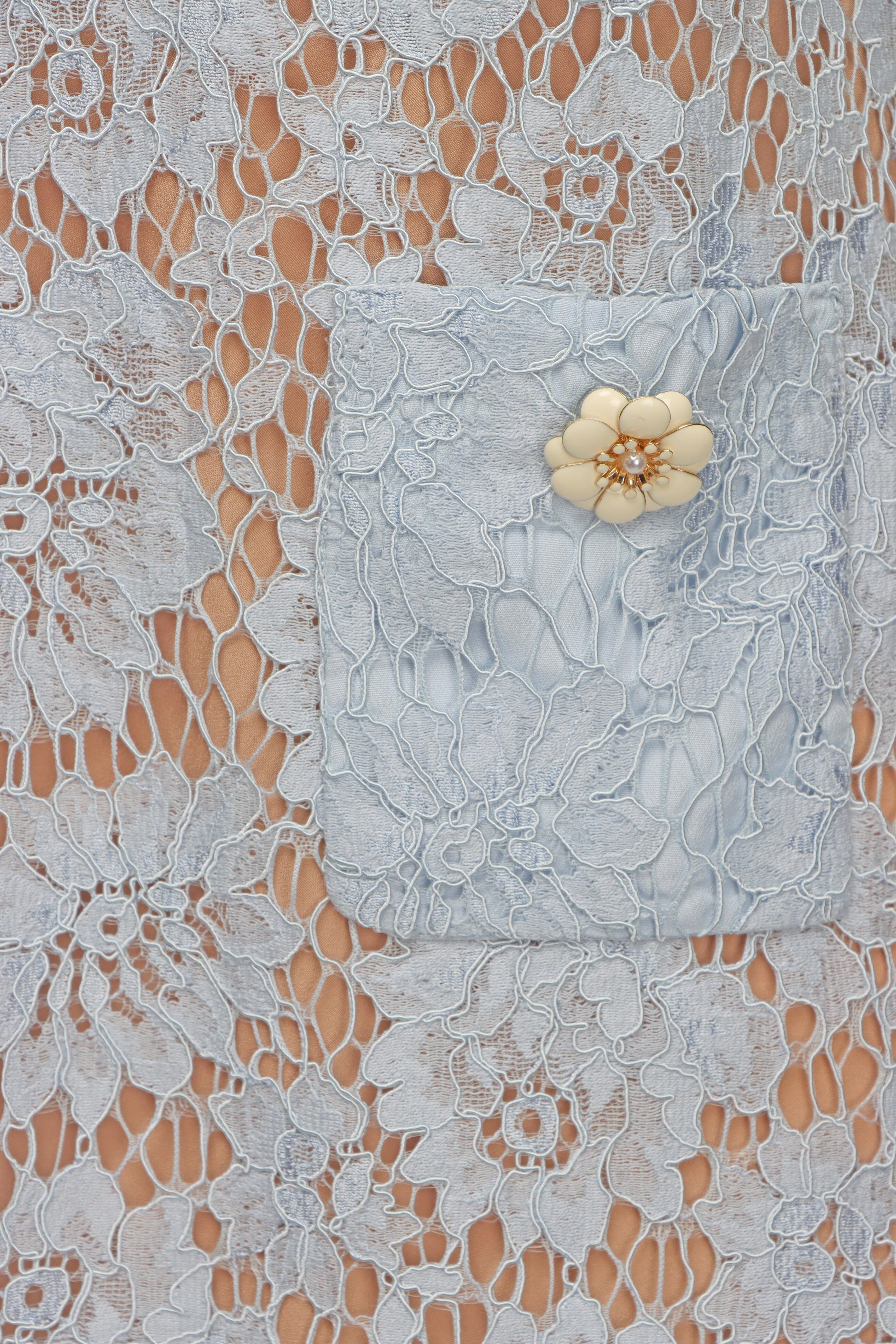 Self - Portrait - Blue Lace Mini Dress