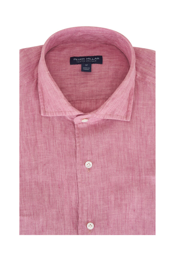 Peter Millar Rose Quartz Astino Linen Sport Shirt - view 1