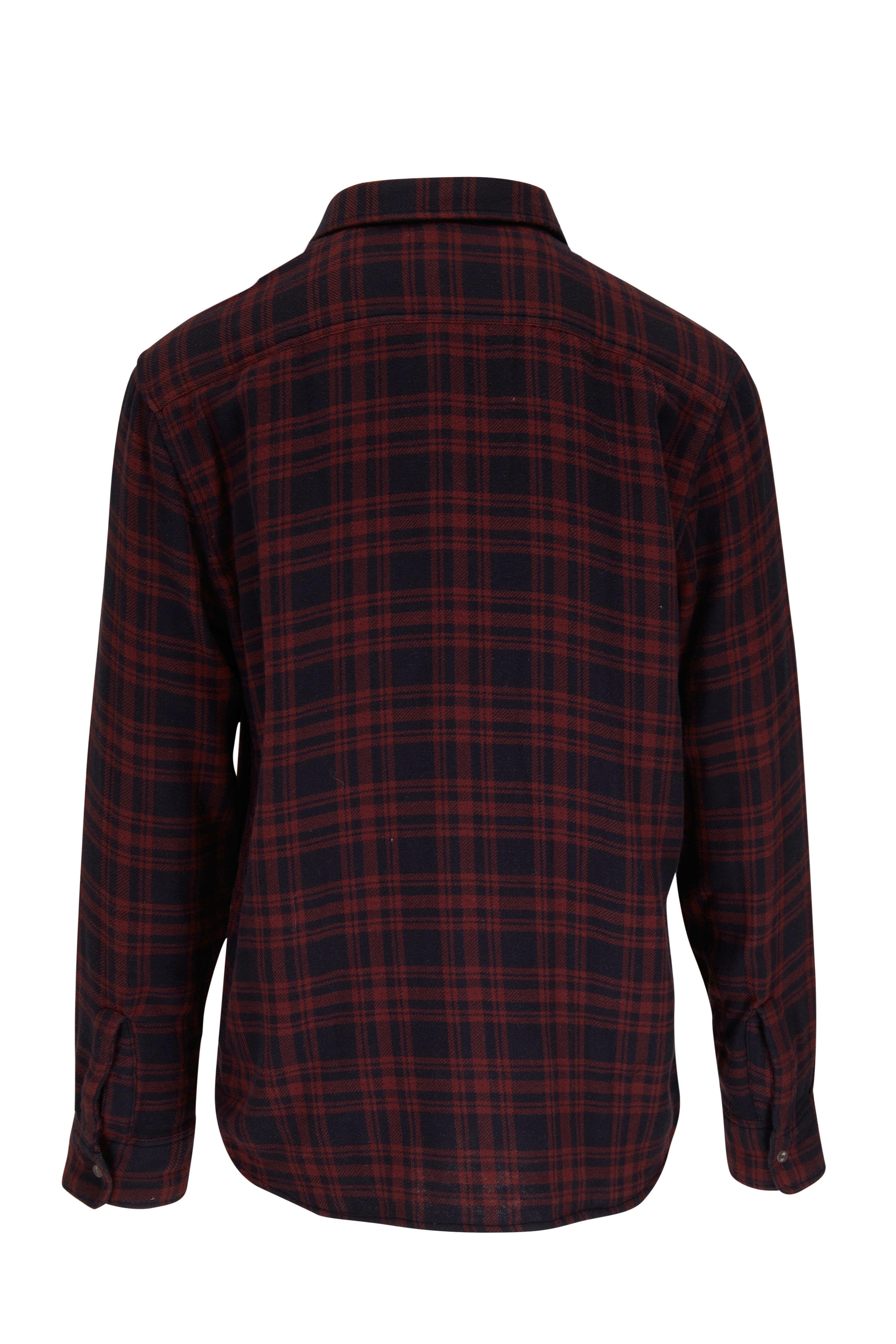 Faherty Brand - Navy & Burgundy Rawlins Plaid Reversible Shirt